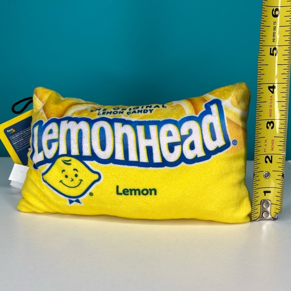 Snacks On Snacks Lemonhead Candy Bag Plush Lemon Head Toy 7” New - Picture 3 of 7